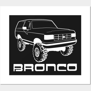 1987-1991 Ford Bronco w/Tires, Black Print Posters and Art